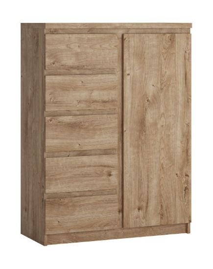 Obrazek Komoda jednodrzwiowa z szufladami Fribo FRIK01 dąb ribbeck złoty