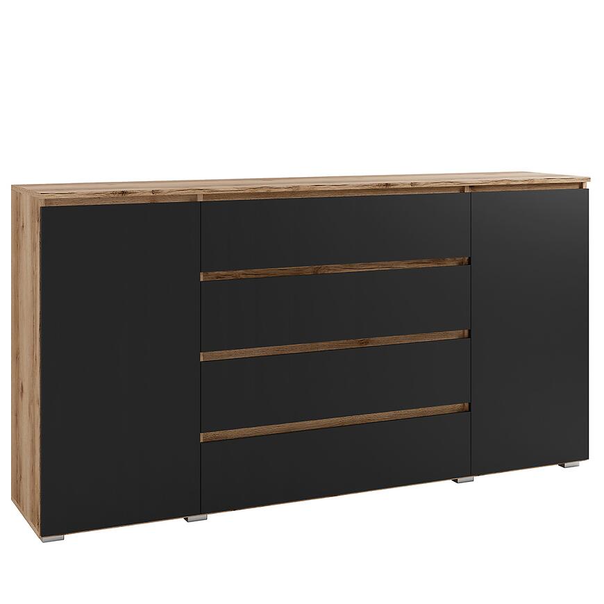 Komoda Cosmo C06 Dąb Delano Ciemny / Czarny