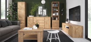 Obrazek Szafa z lustrem trzydrzwiowa Fribo FRIS03 dąb ribbeck złoty