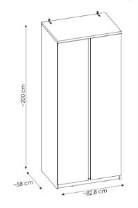 Obrazek Szafa dwudrzwiowa Fribo FRIS02 dąb ribbeck złoty