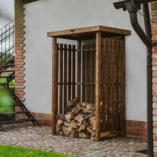 Obrazek Drewutnia 130x80x212 cm brąz