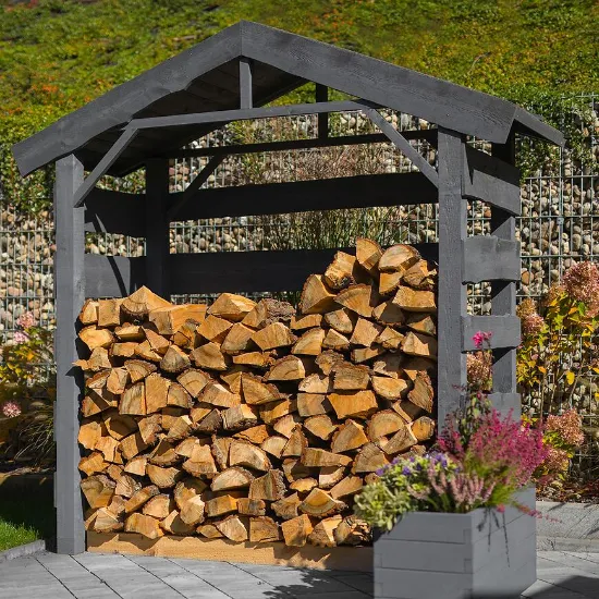 Obrazek Drewutnia Nevada 180x90x220 cm szara