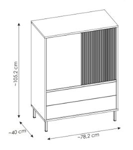 Obrazek Komoda dwudrzwiowa z szufladami Pozzi 2D2S POZK04