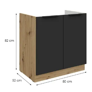 Obrazek Szafka Kuchenna Aria-Bl/Ar Anti Fingerprint 80zl 2f Bb