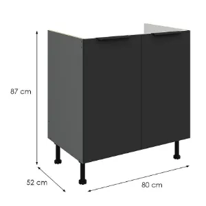 Obrazek Szafka Kuchenna Aria-Bl/Ant Anti Fingerprint 80zl 2f Bb