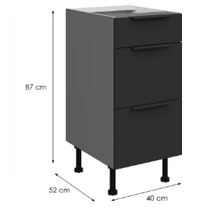 Obrazek Szafka Kuchenna Aria-Bl/Ant Anti Fingerprint 40d 3s Bb
