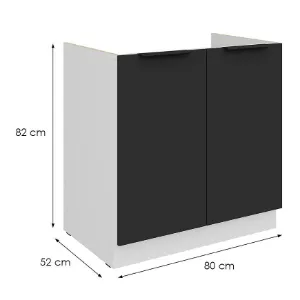 Obrazek Szafka Kuchenna Aria-Bl/Wh Anti Fingerprint 80zl 2f Bb