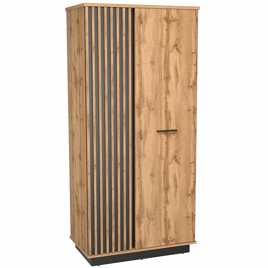 Szafa La27 Lamelo Dąb Wotan/Czarny Mat