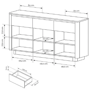 Obrazek Komoda C 163 3d3s Torro Dąb Cremona