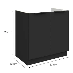 Obrazek Szafka Kuchenna Aria-Bl/Bl Anti Fingerprint 80zl 2f Bb
