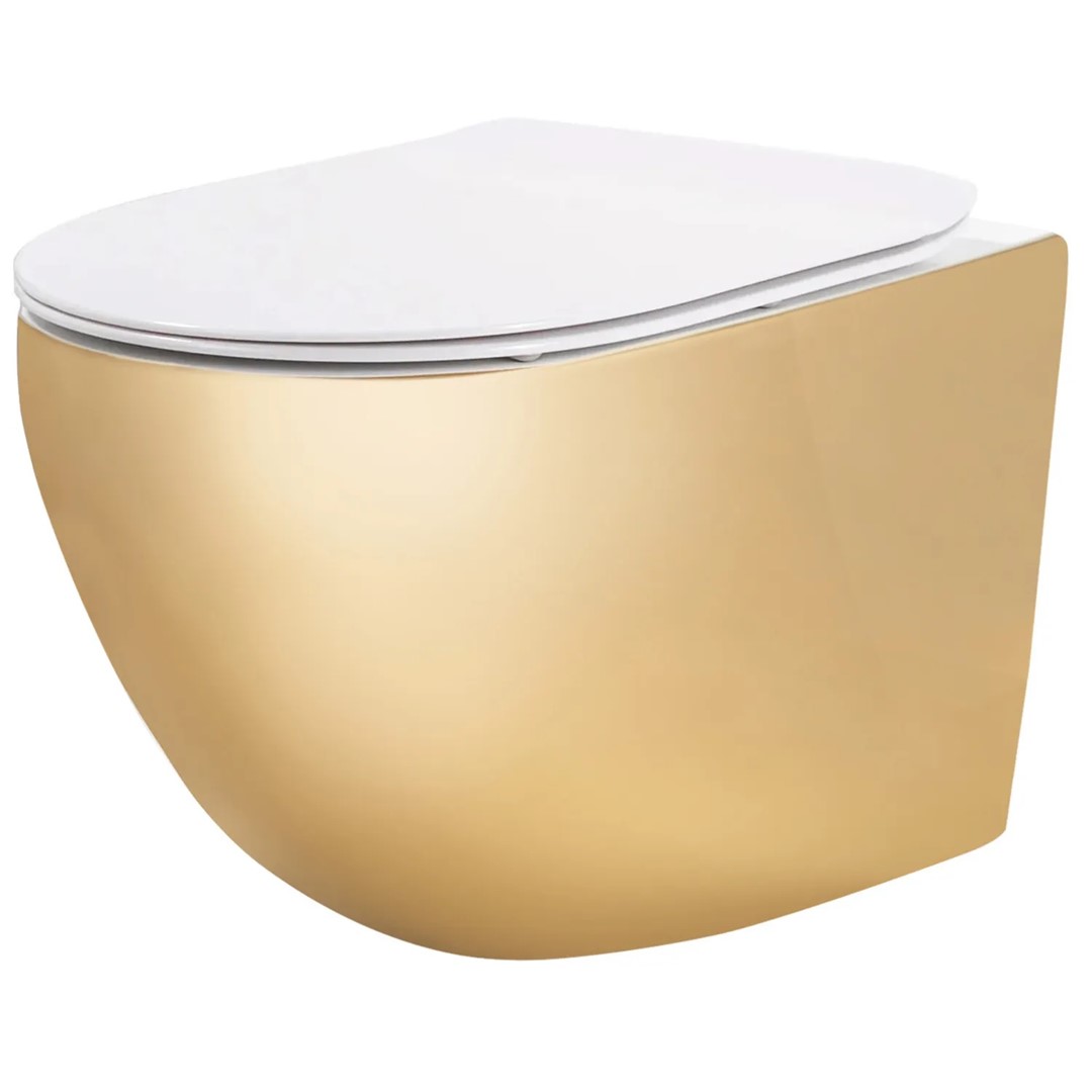 Miska zawieszana Carlo Mini Rimless gold/white