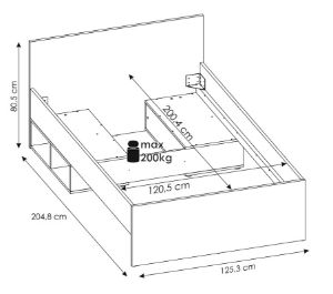 Obrazek Łóżko 120x200 cm Nubi NUBZ01