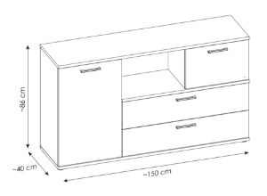 Obrazek Komoda dwudrzwiowa z szufladami Twenty 2D2S TWEK02
