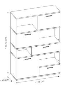 Obrazek Regał trzydrzwiowy z szufladami Twenty 3D2S TWER01