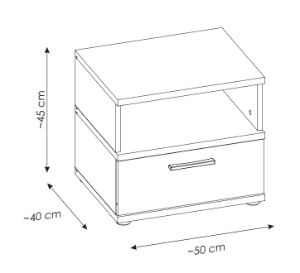 Obrazek Szafka nocna z szufladą Twenty 1S TWEK03
