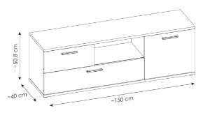 Obrazek Szafka RTV jednodrzwiowa z szufladami Twenty 1D2S TWEF01