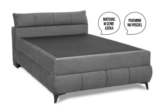 Obrazek Łóżko tapicerowane Lavia 140x200 cm popiel