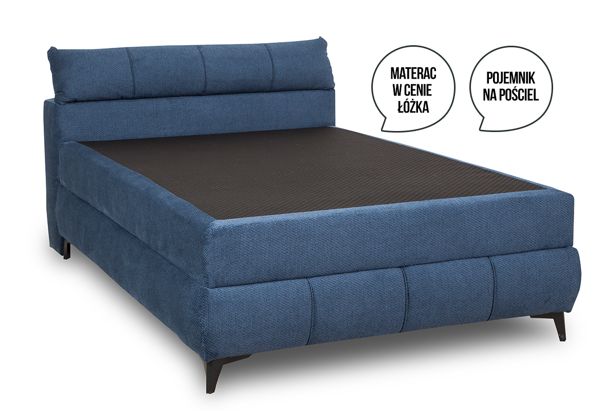 Łóżko tapicerowane Lavia 140x200 cm granat