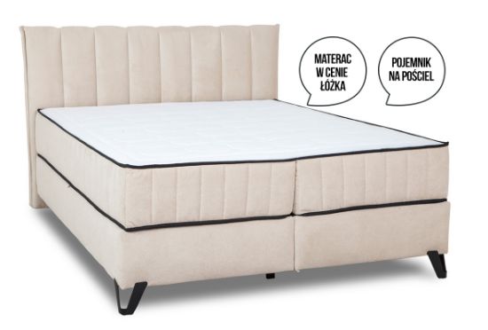 Obrazek Łóżko kontynentalne Calvo 160x200 cm beż