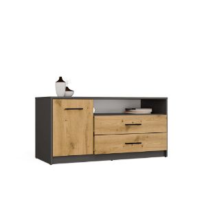 Obrazek Szafka RTV Polis 1D2S antracyt/dąb artisan