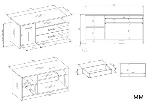 Obrazek Szafka RTV Polis 1D2S antracyt/dąb artisan