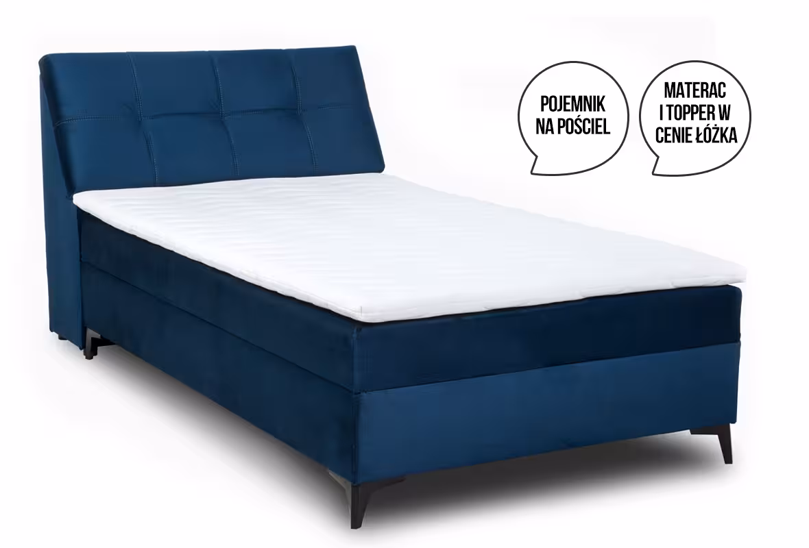Łóżko kontynentalne Breva 120x200 cm granat