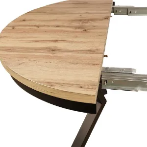 Obrazek Stół St-42 100+2x50 Dąb Wotan/Czarny -Noga Metalowa