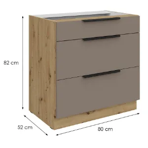 Obrazek Szafka Kuchenna Aria-Ta/Ar Anti Fingerprint 80d 3s Bb