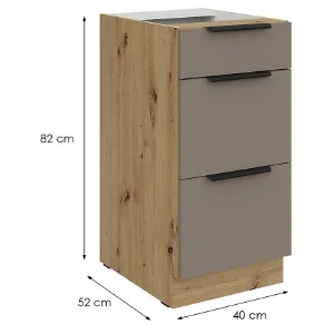 Obrazek Szafka Kuchenna Aria-Ta/Ar Anti Fingerprint 40d 3s Bb