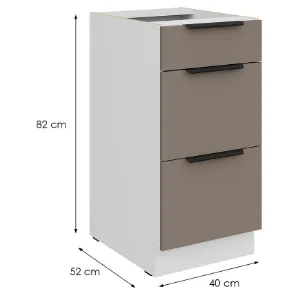 Obrazek Szafka Kuchenna Aria-Ta/Wh Anti Fingerprint 40d 3s Bb