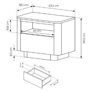 Obrazek Szafka Nocna Torro G Dąb Cremona