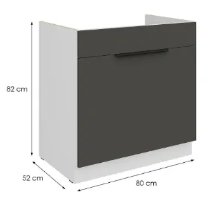 Obrazek Szafka Kuchenna Aria-Gr/Wh Anti Fingerprint 80zl 1s Bb
