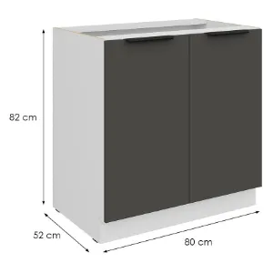 Obrazek Szafka Kuchenna Aria-Gr/Wh Anti Fingerprint 80d 2f Bb