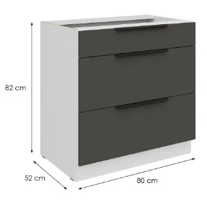 Obrazek Szafka Kuchenna Aria-Gr/Wh Anti Fingerprint 80d 3s Bb