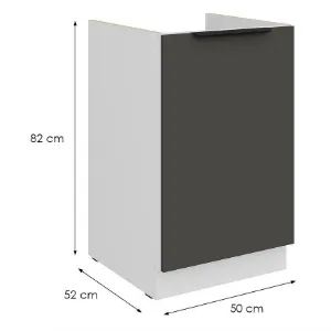 Obrazek Szafka Kuchenna Aria-Gr/Wh Anti Fingerprint 50zl 1f Bb