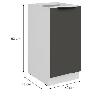 Obrazek Szafka Kuchenna Aria-Gr/Wh Anti Fingerprint 40d 1f Bb