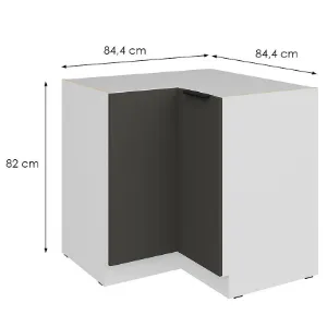 Obrazek Szafka Kuchenna Aria-Gr/Wh Anti Fingerprint 90x90 Dn 2f Bb