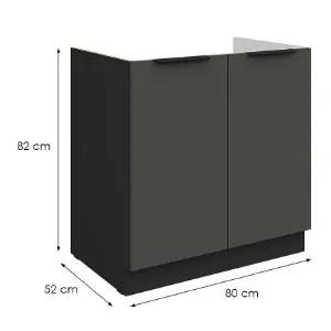 Obrazek Szafka Kuchenna Aria-Gr/Bl Anti Fingerprint 80zl 2f Bb