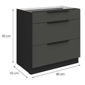 Obrazek Szafka Kuchenna Aria-Gr/Bl Anti Fingerprint 80d 3s Bb