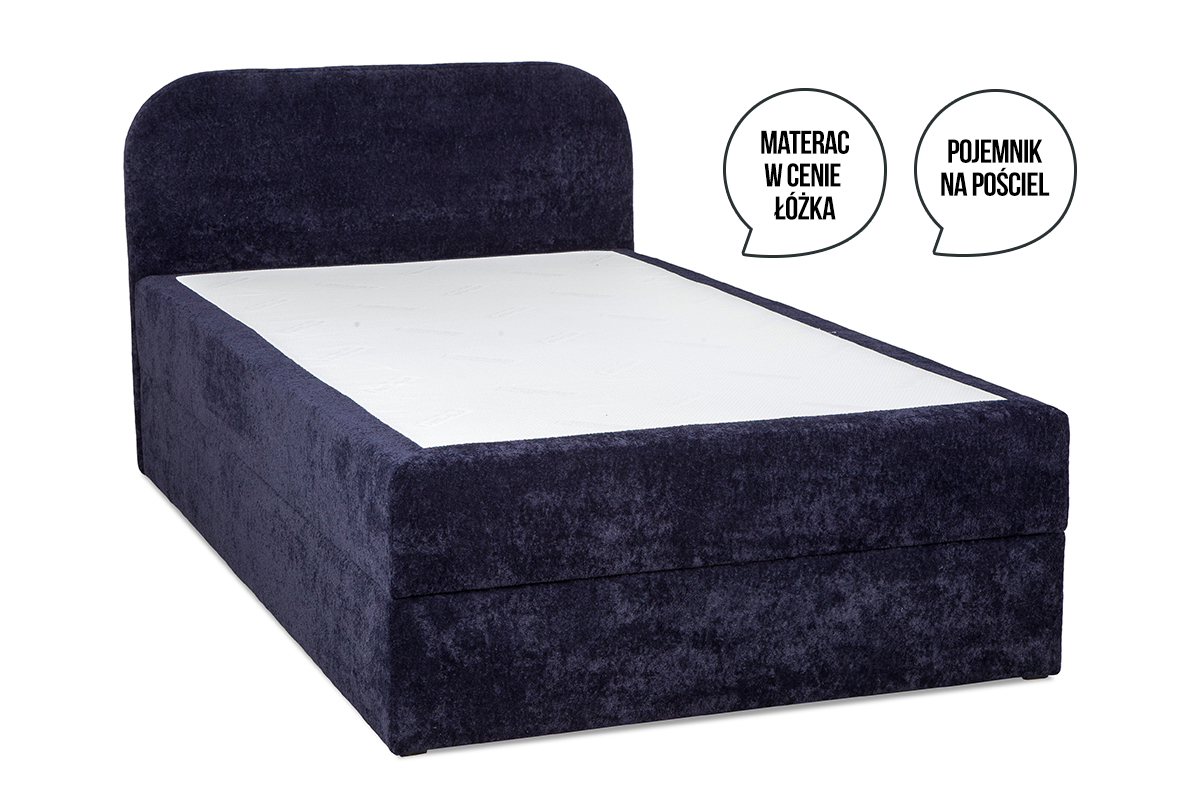 Łóżko tapicerowane Tana 120x200 granat
