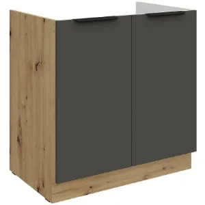 Obrazek Szafka Kuchenna Aria-Gr/Ar Anti Fingerprint 80zl 2f Bb