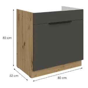 Obrazek Szafka Kuchenna Aria-Gr/Ar Anti Fingerprint 80zl 1s Bb