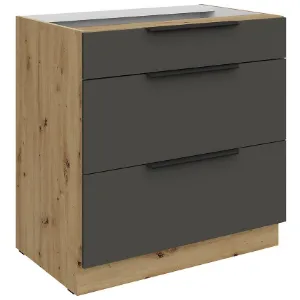 Obrazek Szafka Kuchenna Aria-Gr/Ar Anti Fingerprint 80d 3s Bb