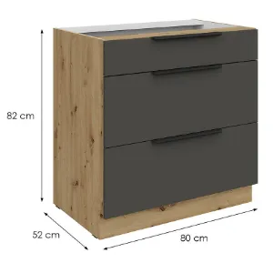 Obrazek Szafka Kuchenna Aria-Gr/Ar Anti Fingerprint 80d 3s Bb