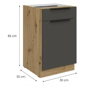 Obrazek Szafka Kuchenna Aria-Gr/Ar Anti Fingerprint 50d 1f 1s Bb
