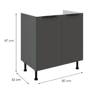 Obrazek Szafka Kuchenna Aria-Gr/Ant Anti Fingerprint 80zl 2f Bb