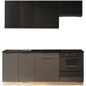 Obrazek Szafka Kuchenna Cosmo Isabel D60pc P/L Czarny Groszek/Dąb Artisan