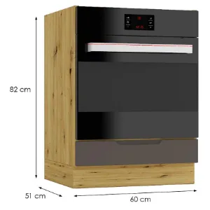 Obrazek Szafka Kuchenna Cosmo Isabel Dk60 Czarny Groszek/Dąb Artisan
