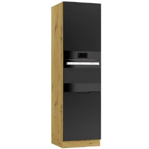 Obrazek Szafka Kuchenna Cosmo Isabel D60 Pk/2133 P/L Czarny Groszek/Dąb Artisan