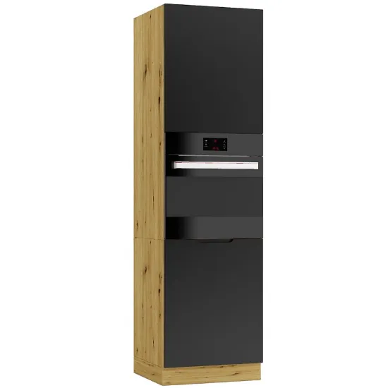 Obrazek Szafka Kuchenna Cosmo Isabel D60 Pk/2133 P/L Czarny Groszek/Dąb Artisan